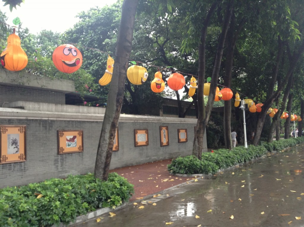 Lanterns of different shapes to celebrate Chinese mid-autumn festival
