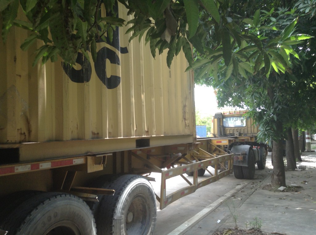 Our truck on the way to loading Container in Zhongshan