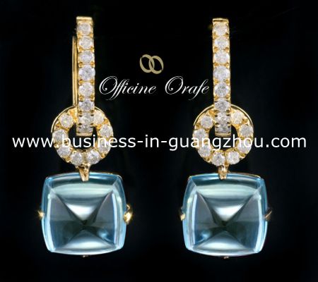 Western designed topaz diamond earrings