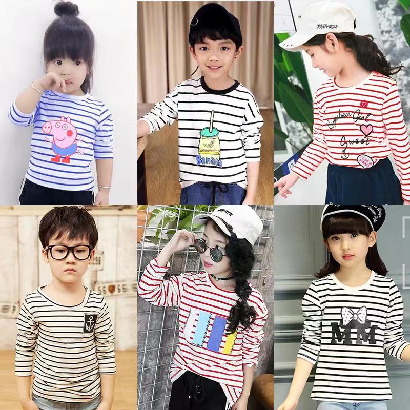 Long Sleeve Graphic T-shirts in Stripe Pattern
