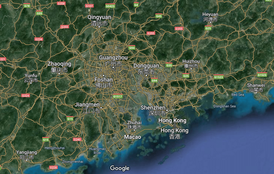 Location of Guangzhou City in Guangdong Province-1